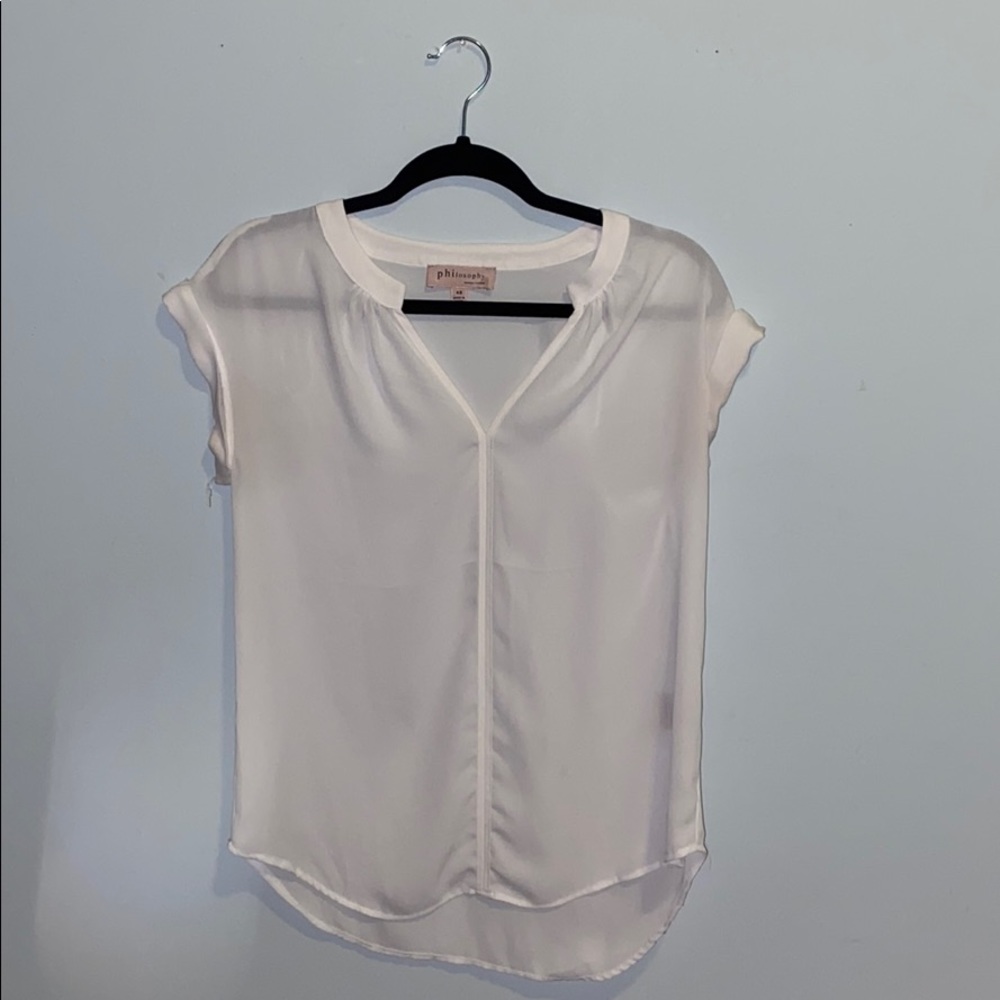 White V-neck blouse